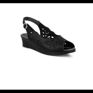 Spring step Orella  black wedge sandals size 9
